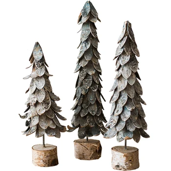 

Wooden Christmas Tree Ornament Forest Style Window Cafe Fairy Tale Decoration Theme Display New Year Home Decoration Accessories