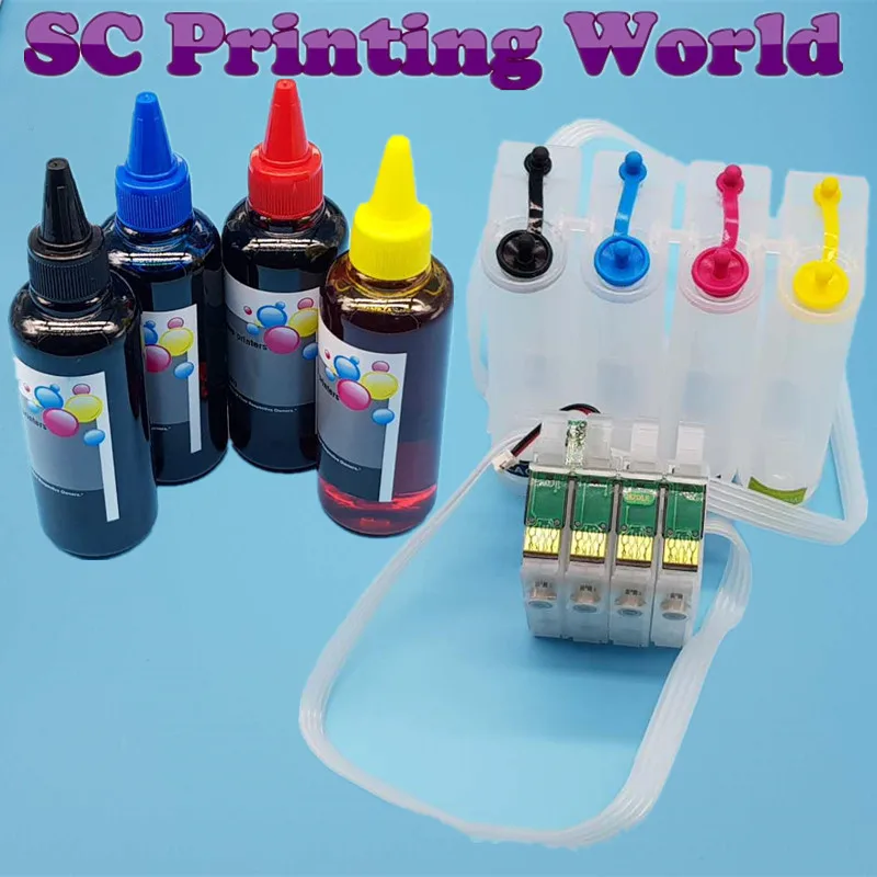 

CISS with Dye ink for epson WF3620 WF3640 WF7610 WF7620 WF7110 WF-7725 WF7710 WF7720 printer 252XL 252 Bulk ink system with ink