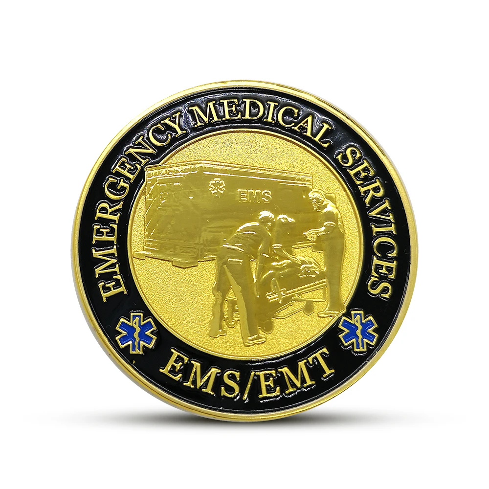 

EMS EMT Challenge Coins Emergency Medical Services Souvenir Gifts Badge Collectible Coin Crafts