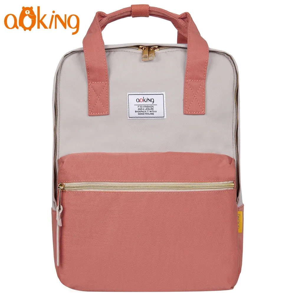 Aoking ежедневный нейлоновый рюкзак для подростков путешествия досуг модный школьный рюкзак водонепроницаемый плечи рюкзак - Цвет: Pink