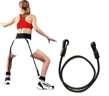 Fascia di resistenza Fitness Bounce Trainer Pull Rope Football Tennis Running Jump Leg Strength Agility Black Training Strap
