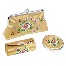 10 unids (asds 3-en-1 bolso monedero lipstick case holder, champán