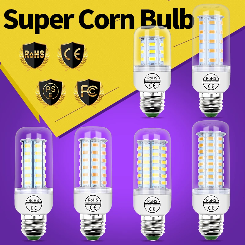 

Bombillas LED E27 Corn Lamp E14 Candle Light Bulb 220V Led GU10 Lampada 3W 5W 7W 9W 12W 15W Ampoule Decorations Home Lighting