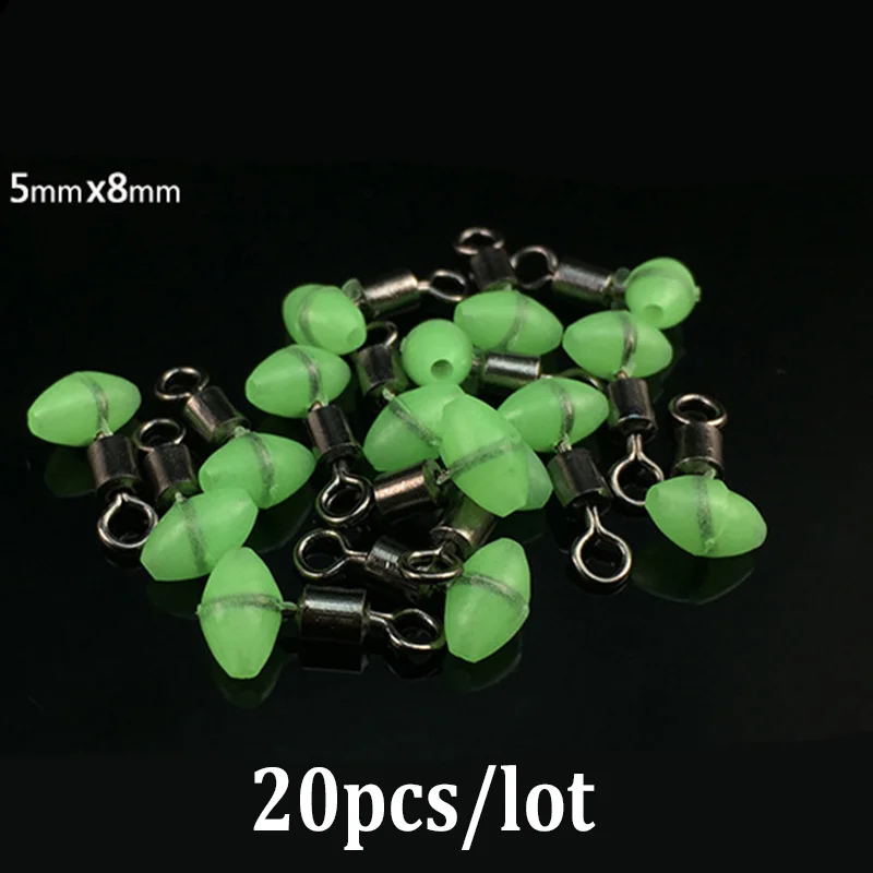 20pcs/lot 3 Way Luminous T-shape Cross-line Rolling Swivel With Pearl Beads Fishing Swivels Fishhooks Fishing Connector PR-069