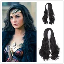 Высококачественный фильм чудо-женщина косплей реквизит парик с длинными кудрявыми волосами Хэллоуин причудливый мяч вечерние парики костюм аксессуары