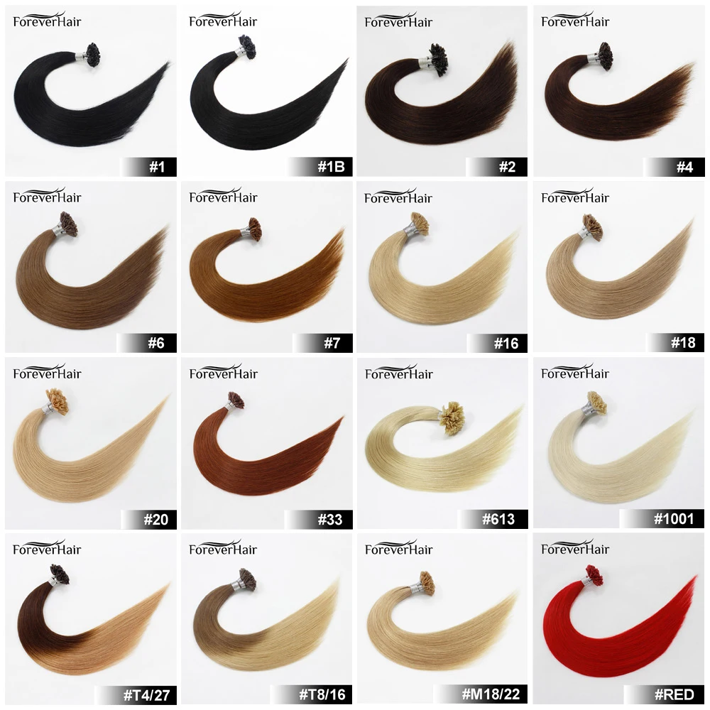 FOREVER HAIR 0 8 г/локон 16 &quot18&quot 20 &quotRemy Nail U Tip Наращивание волос два тона Ombre цвет # T4/27