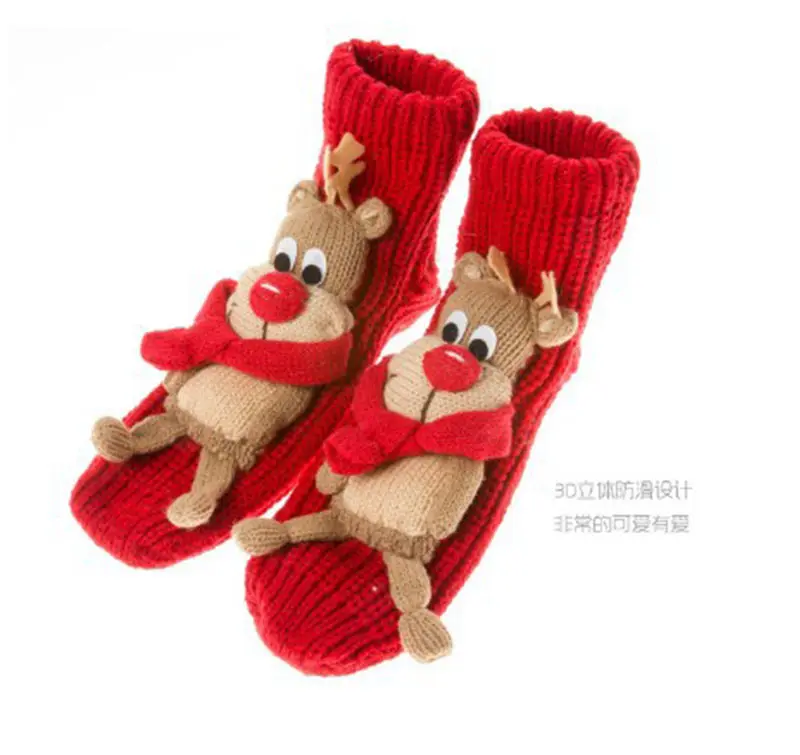Top fashion 2016 new handmade animal cartoon Christmas cute warm wool socks women's socks floor socks
