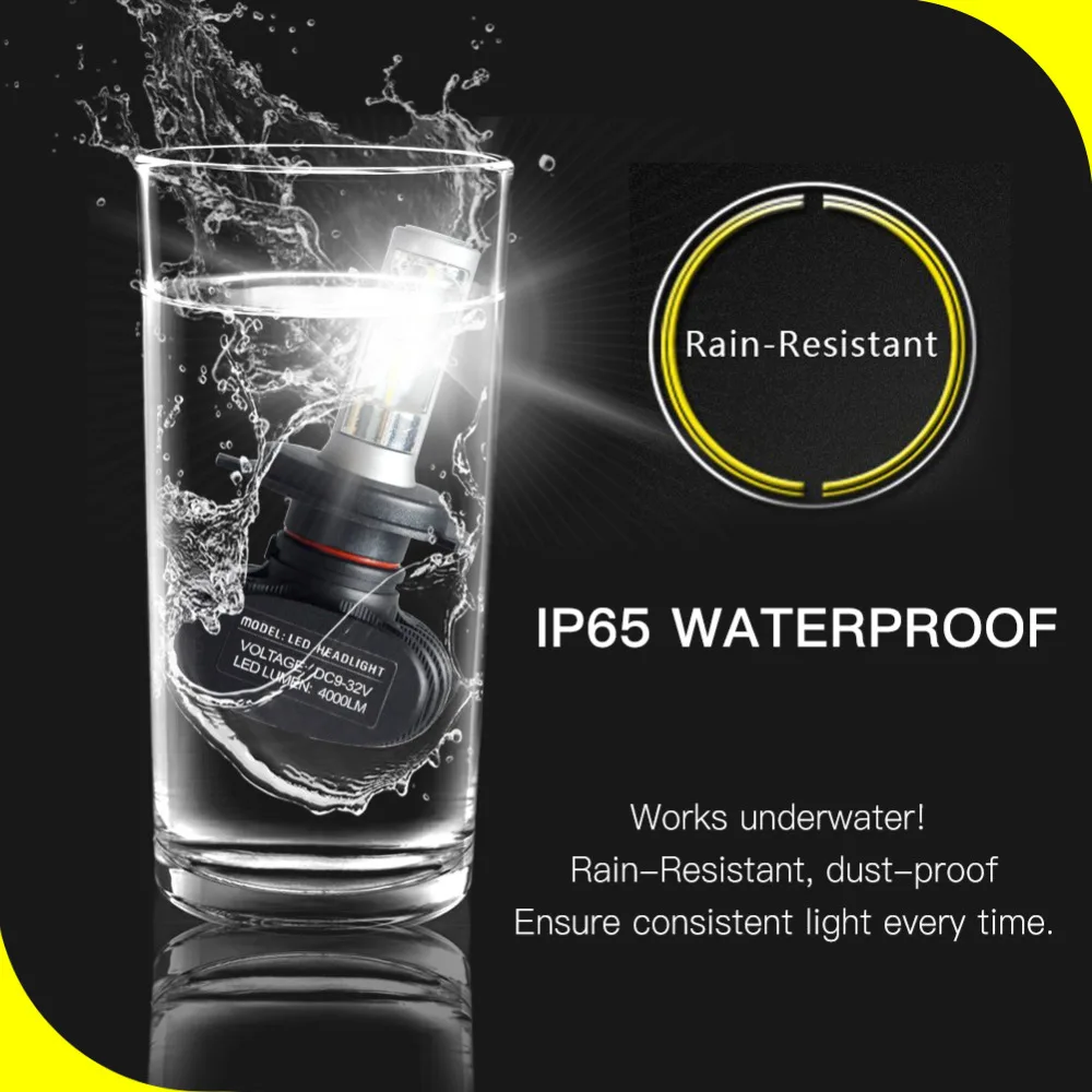 2pcs H7 Led H4 H11 H8 H9 H1 H3 9005 9006 LED car light Super bright Auto fog lights headlamp 50W 8000LM  6500K Car lights