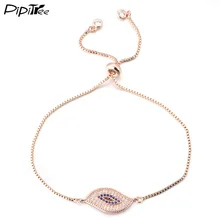 Pipitree Кристалл Регулируемый браслет для женщин розовое золото цвет кубического циркония глаз CZ браслеты и браслеты Цепочка ювелирные изделия подарок
