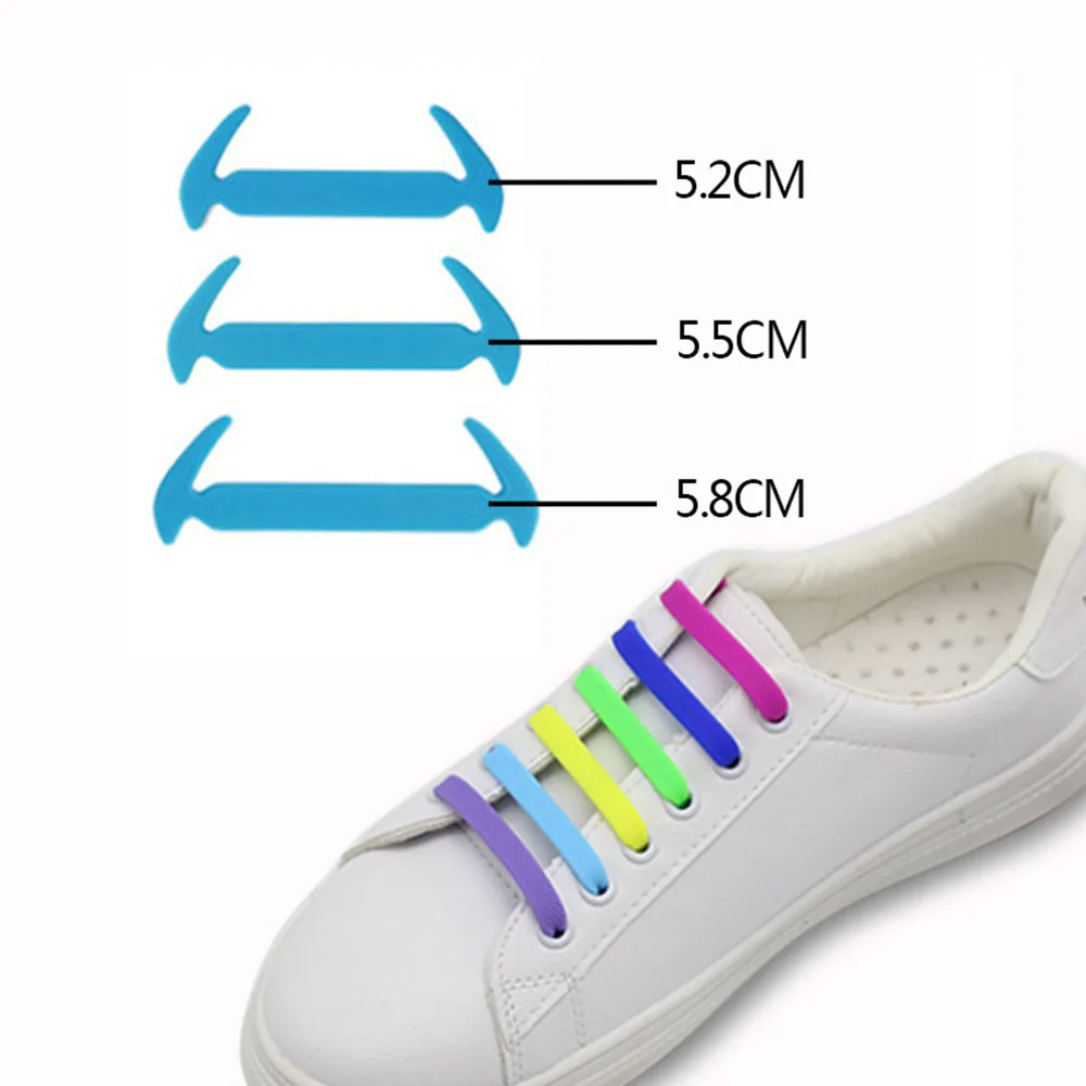 12pcs Women Men No Tie Shoelaces Unisex Elastic Silicone ShoeLaces For Sneakers Unisex Canvas Shoes Special Shoelaces
