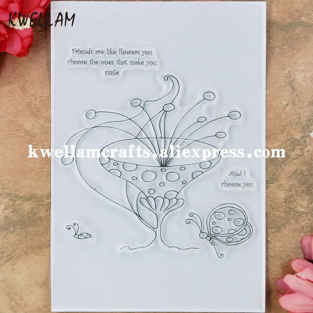 

Flowers Friends Make you Smile Snails Ladybug Scrapbook photo cards rubber stamp clear stamp transparent stamp 9052268