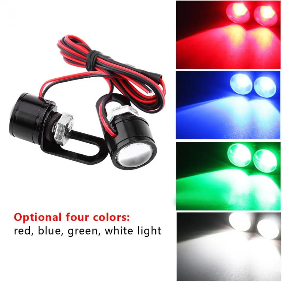 2pcs LED Motorcycle Handlebar Light Handlebar Rear Mirror Light DRL