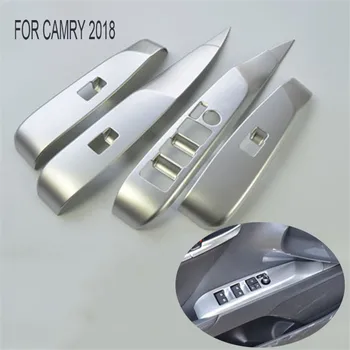 

Top Quality car Armrest Lift Button inner door Window glass switch panel cover trim 4pcs For Camry XV70 2018 2019