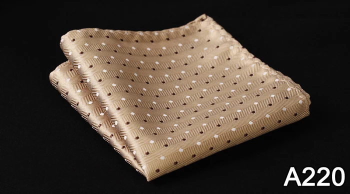 Мужской Шелковый Атласный платок в горошек с квадратным карманом и жаккардовым узором, классический платок для свадебной вечеринки# A2 - Цвет: A220