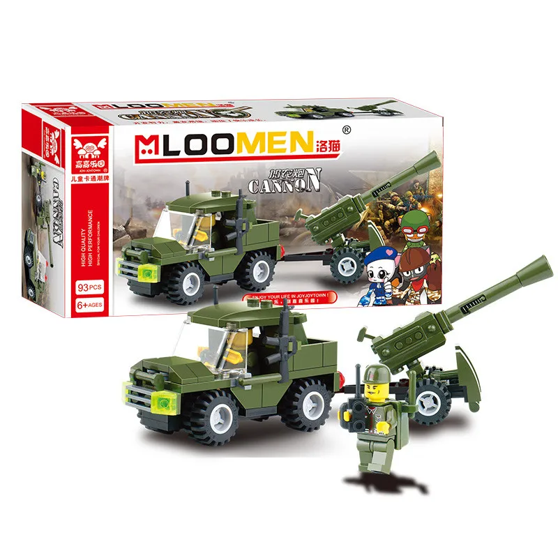 DIY 93 шт. Legoings поле армии собрать игрушки раннего образования Brinquedos пушки Малый