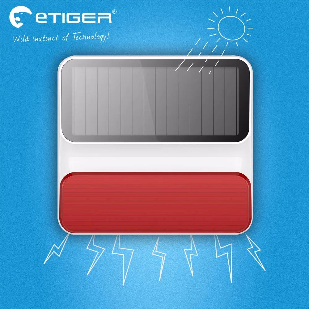imágenes para Etiger ES-S8A Inalámbrico al aire libre Solar Al Aire Libre Sirena Estroboscópica para Sistema de Alarma Inalámbrico S4/S3 imágenes para Etiger ES-S8A Inalámbrico al aire libre Solar Al Aire Libre Sirena Estroboscópica para Sistema de Alarma Inalámbrico S4/S3