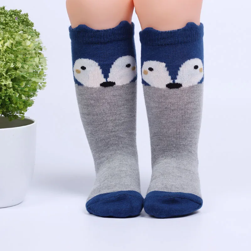 Хлопковые гольфы с мультяшным принтом 3 цвета весенне осенние теплые детские