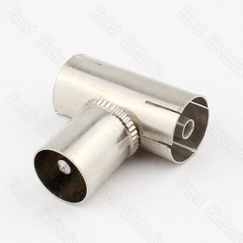 

Three-links Cable TV Connector One Male Two Female Connector RF Adapter Copper Nickel Plating