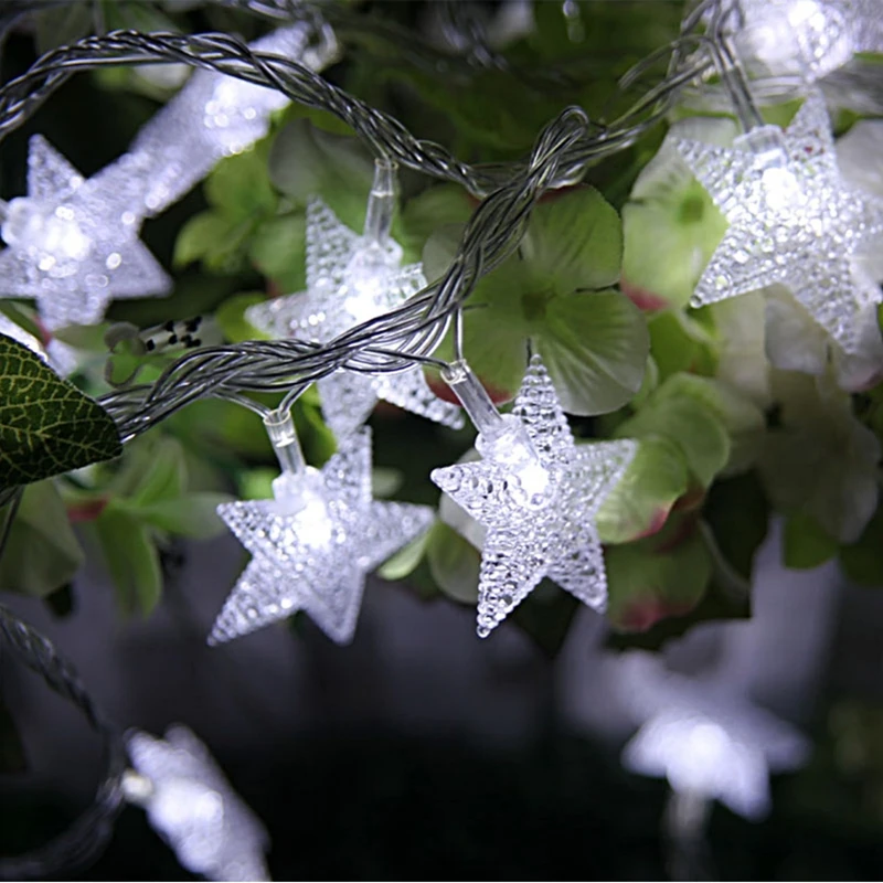 Батарея 3aa 10 м Звезда светодиодная гирлянда на Рождественское дерево Сказочный свет Luce водонепроницаемый Домашний Сад Праздничное оформление