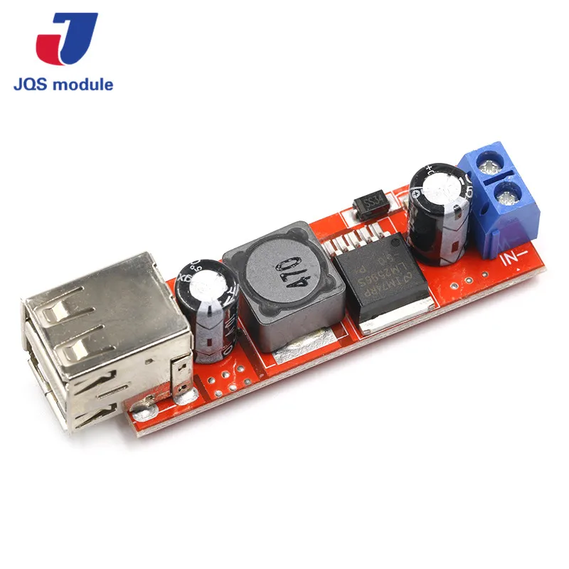 

DC 6V-40V To 5V 3A Double USB Charge DC-DC Step-down Converter Module For Vehicle Charger LM2596 Dual USB