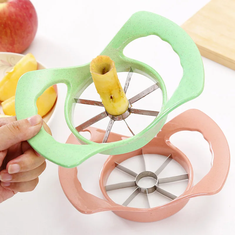 Multifunctional Wheat Straw Stainless Steel Fruit Cutting Splitter Apple Slicer To Remove Fruit Corer Tool Cut Artifact fruit slicer food slicer apple slicer apple cutter