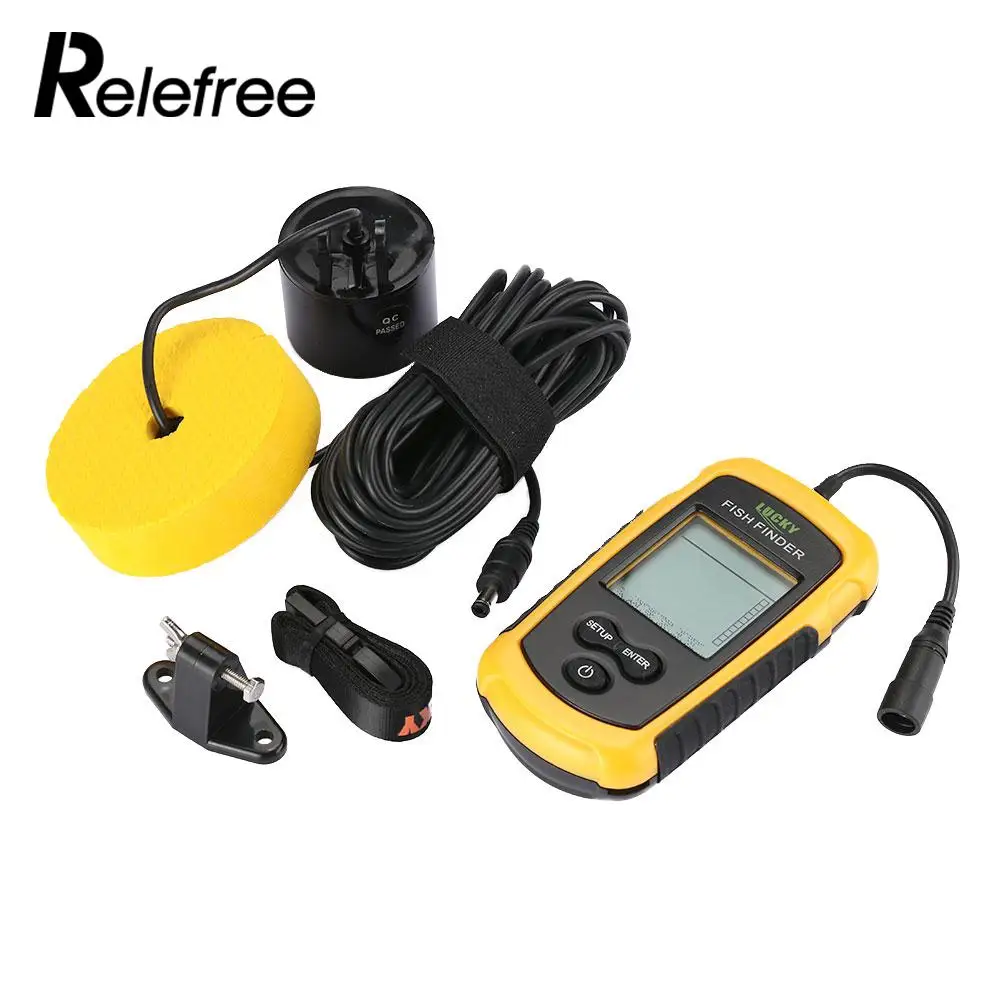 

FF1108-1 Sonar LCD Screen Fish Finders Transducer 12M Data Cable Portable