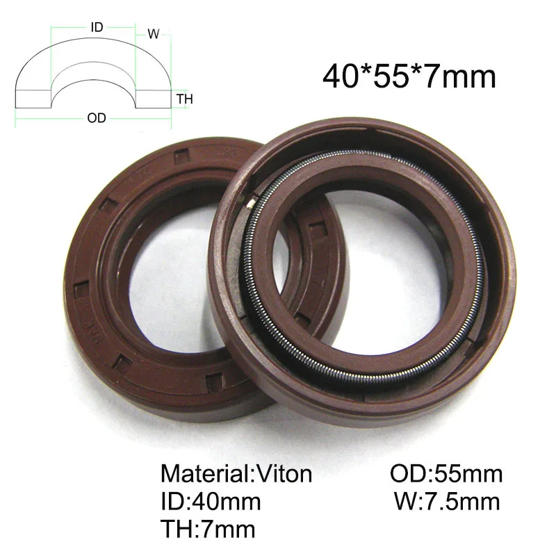 6pieces/FKM Shaft Oil grease Seal TC 40*55*7 Viton Rubber Covered