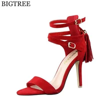 BIGTREE 2017 Chaussures Femmes Sandales Chaussures Talons hauts De Mariage Pompes Parti Tassel Pompes D’été de Femmes Sandales sandalias mujer k98