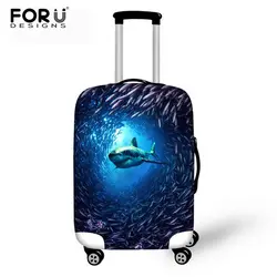 FORUDESIGNS 3D Ocean Животные печати путешествия Чемодан крышка до 18-28 дюймов багажник случаях 3D Акула Дельфин Шаблон чемодан крышка
