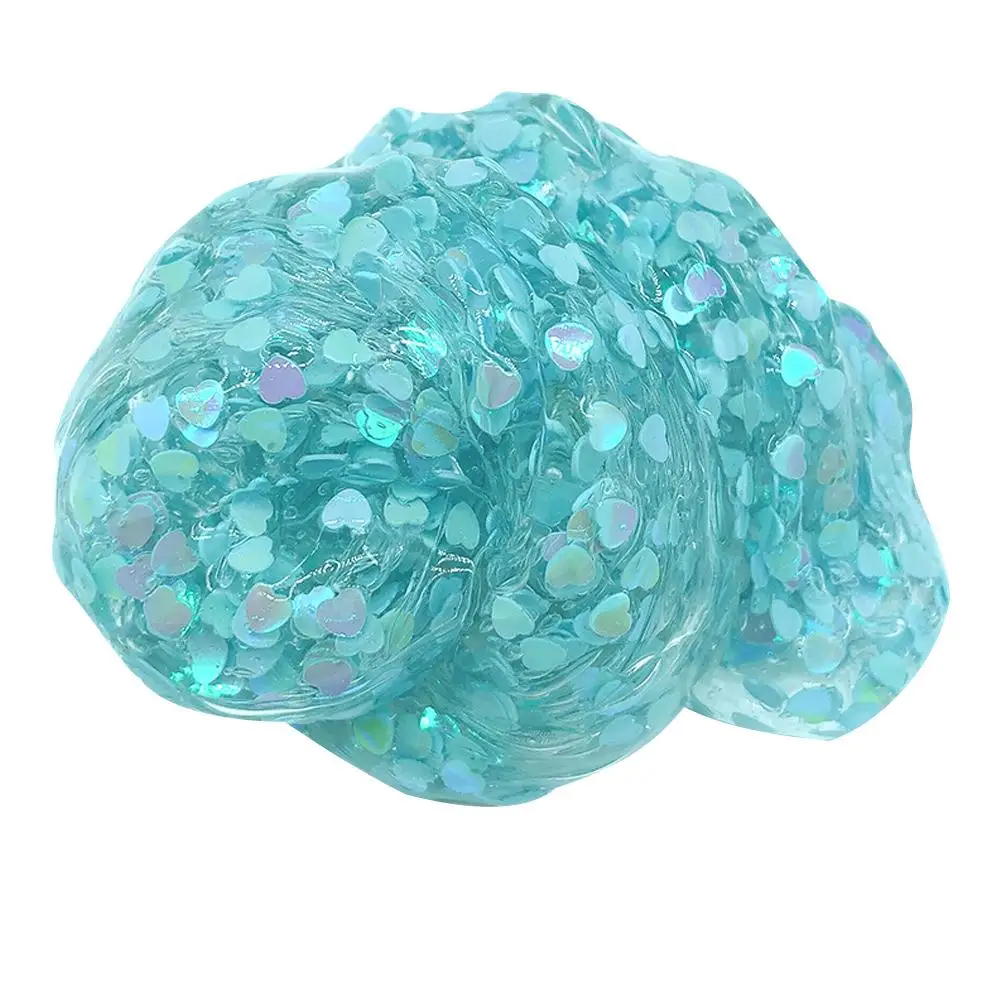 

Fluffy Crystal Mud Heart Sequins Slime Plasticine Slime Pokes Clay Magic Funny Clear Clay Non Stick Stress Relief Toys