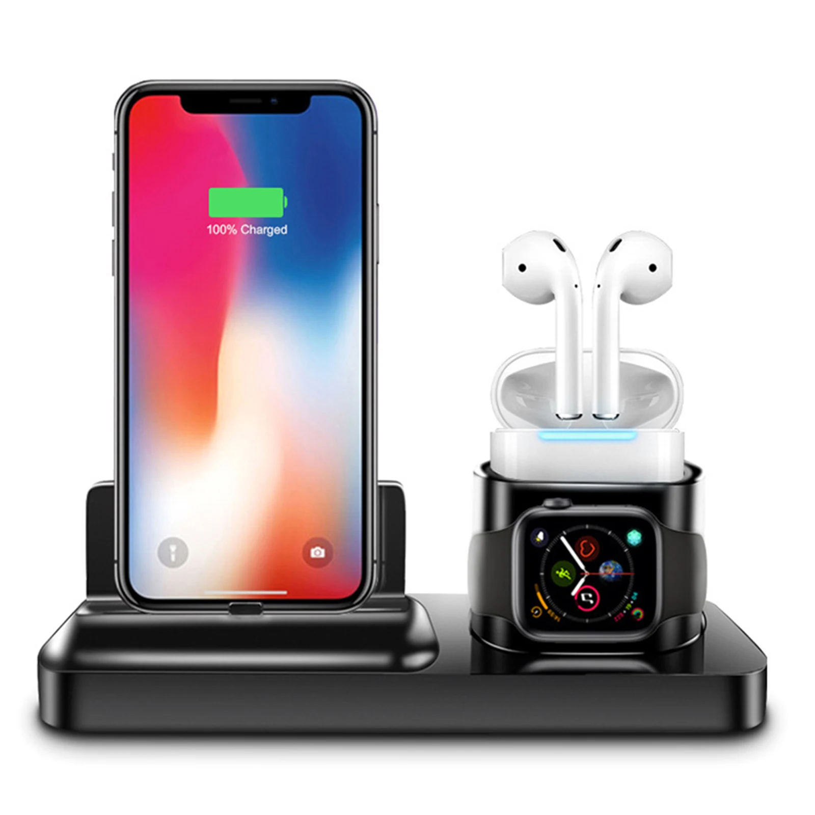 3 в 1 Магнитный Держатель зарядного устройства для iPhone AirPods /iWatch беспроводная