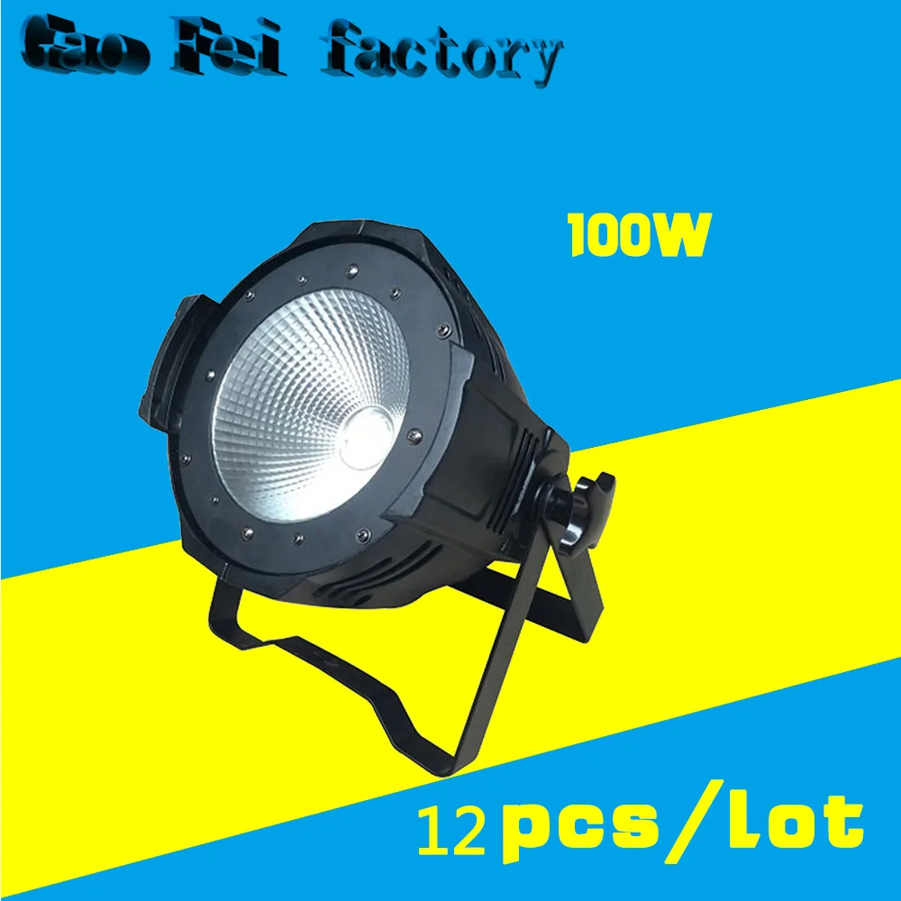 12 pcs/lot COB LED PAR 100W Light cool white and warm white, DMX 512 Control Led COB Dj Par Light Club Disco Stage Wash Lighting