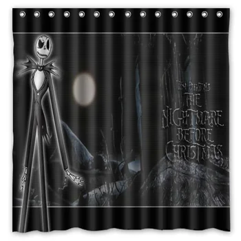 

Jack Skellington Design Bathroom Shower Curtain Waterproof&Mildewproof Polyester Fabric Bath Curtains 180cm*180cm