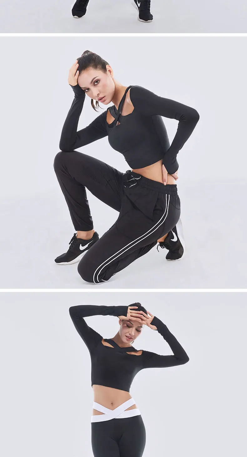 VANSYDICAL Yoga Top For Women Yoga Shirts Long Sleeve Gym Shirts Fitness Clothing Shirt Female Sports Tops Women Sport Shirt bts 16