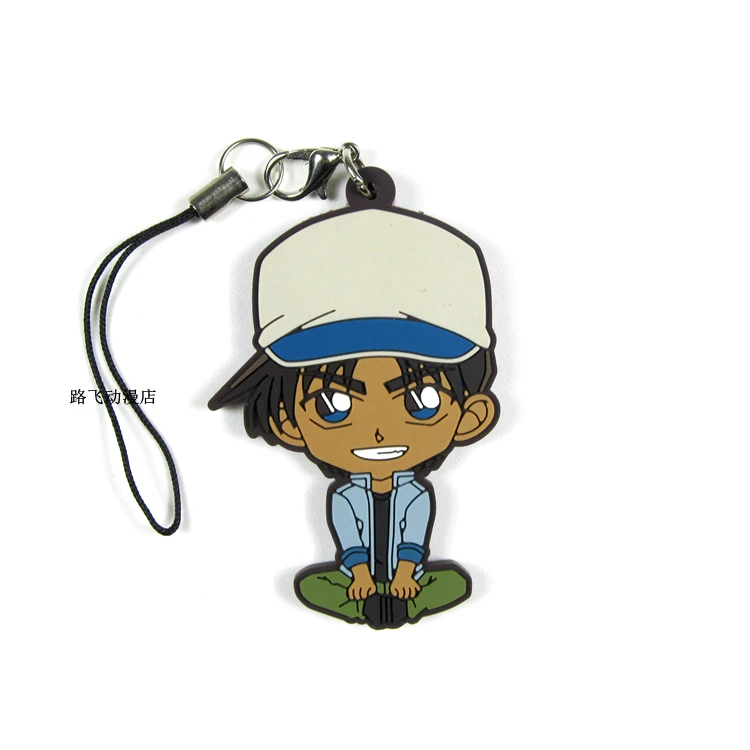 Аниме Detective Conan Rubber Keychain Edogawa Kudou Shinichi Anita Hailey Hattori Heiji экшн фигурка Модель Подвеска 6