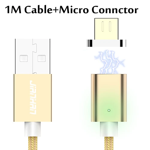 2 в 1 Магнитный USB кабель для Android Micro type C Разъемы адаптер для зарядки данных зарядное устройство USB C для Xiaomi samsung huawei - Цвет: Gold Micro