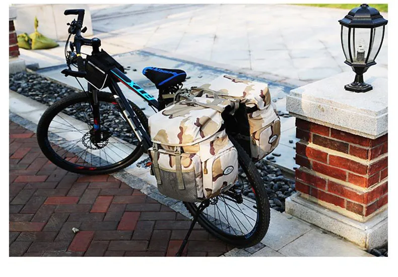 Discount Bicycle Bag Mountain Road Saddle Cycling Bags MTB Rear Double Side Rack Tail Seat Pannier Pack Bike Accessories Rain Cover XA37D 17