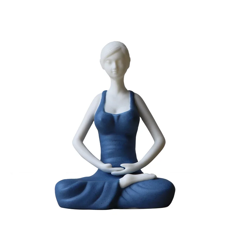 Creative Gift Brief Figurines Miniature Yoga Statue Figure Tea Pet