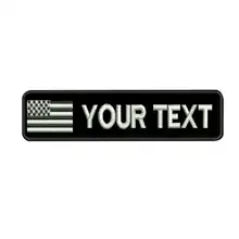 Custom AMERICAN USA name patches tags personalized iron on hook backing embroidered