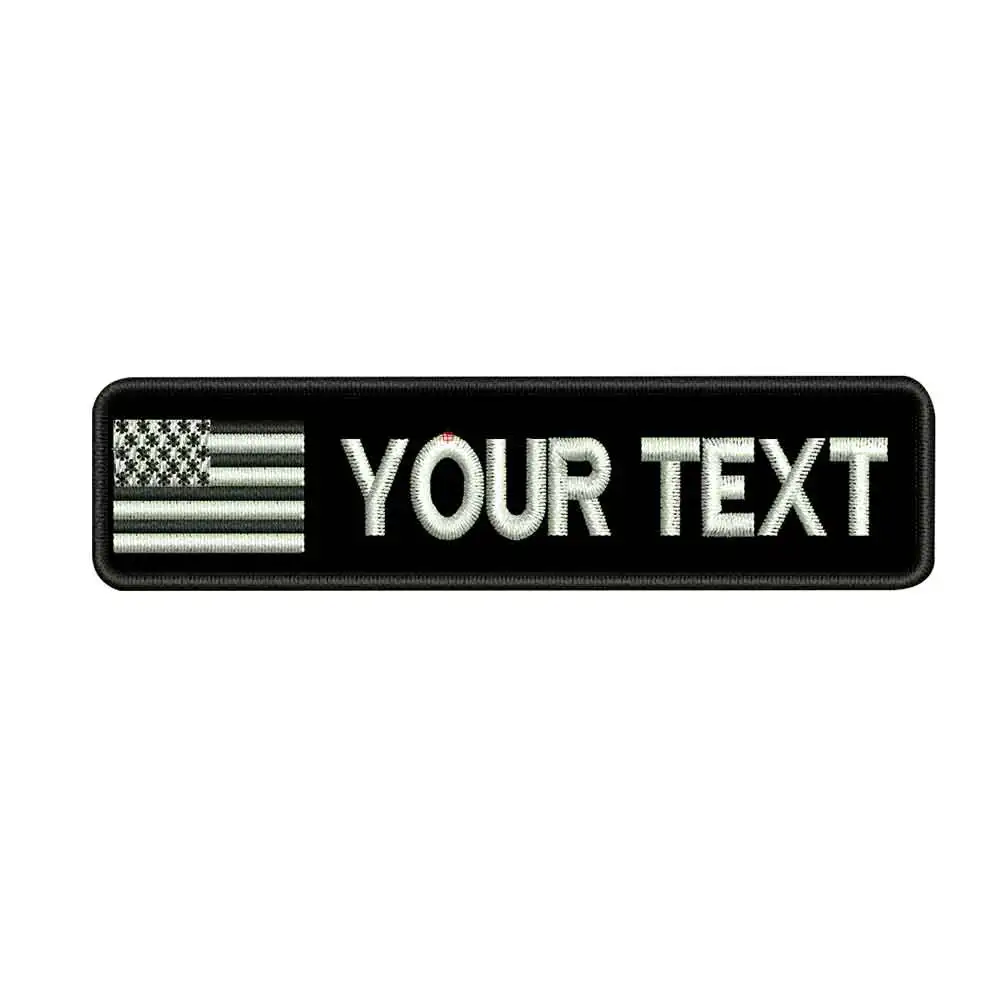 

Custom AMERICAN USA name patches tags personalized iron on hook backing