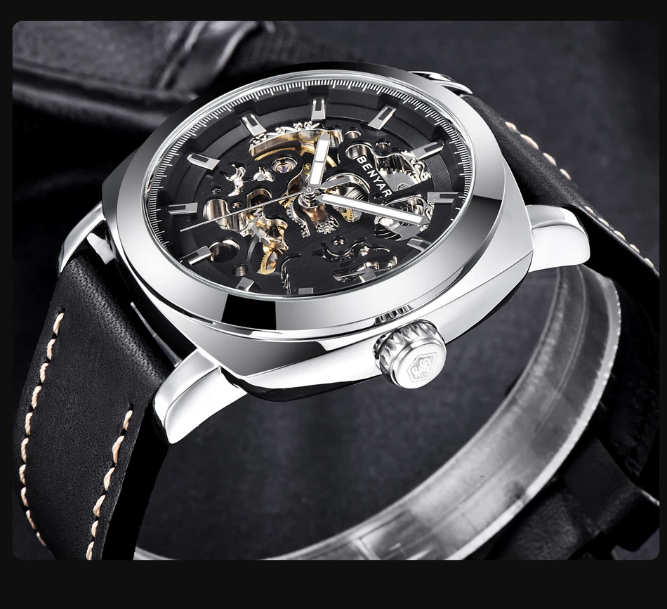 BENYAR Men's Watches Top Brand Luxury Business Automatic Mechanical Watch Men Waterproof Sport Wrist Watches Relogio Masculino