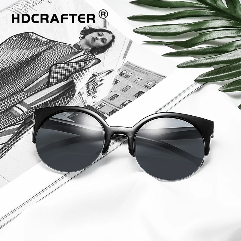 

HDCRAFTER New Women Brand Designer Vintage Sunglasses Female Retro Sunglasses Round Sun Glasses