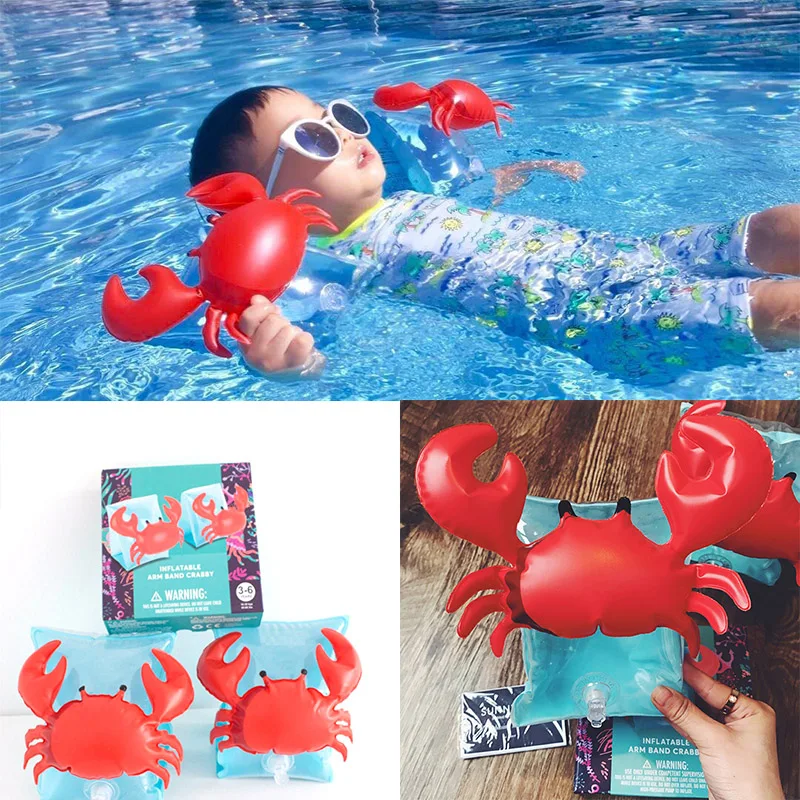 

Bable Cute Protable Kids Children Baby Safty Arm Band Inflatable Swimming Toys Funny Crab Water Toy