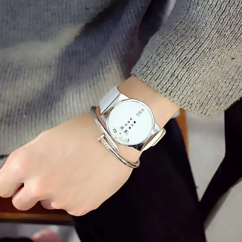 Personality Creativity Woman's Watches Must-Have Fashion Colorful Turntable Table Student White-Collar Favorite Watch For Women