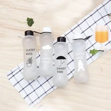 Ломкий матовый герметичность Пластик чайник 600 мл Bpa бесплатно Портативный бутылка для воды для путешествий Йога отдых сок бутылки