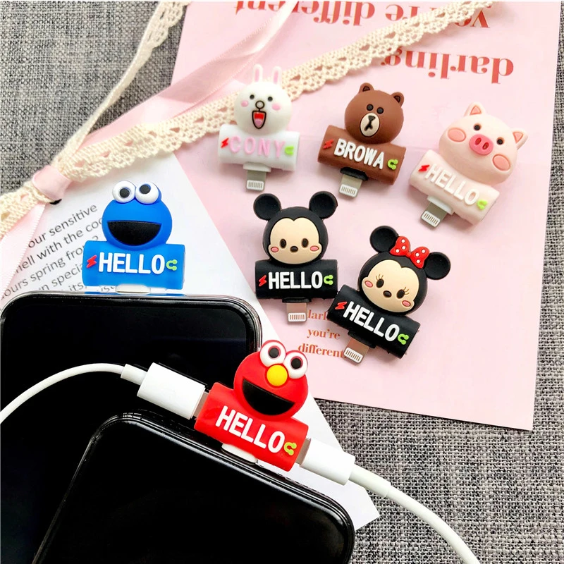 

2 in 1 Cute Earphone Splitter Adapter for APPLE Lightning Charging Port Cartoon Jack Plug Music Converter for iPhone 7/8/X plus