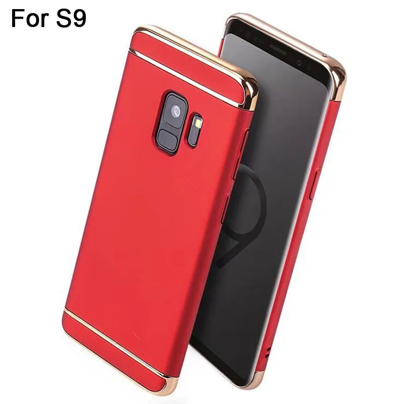 2 шт. для samsung Galaxy S9 Plus 3 в 1 Ultra Slim Чехлы Роскошные ПК жесткий покрытие Телефон