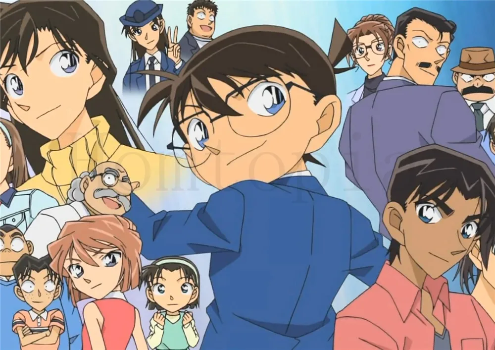 Постеры Detective Conan настенные наклейки в стиле аниме печатная бумага с белым