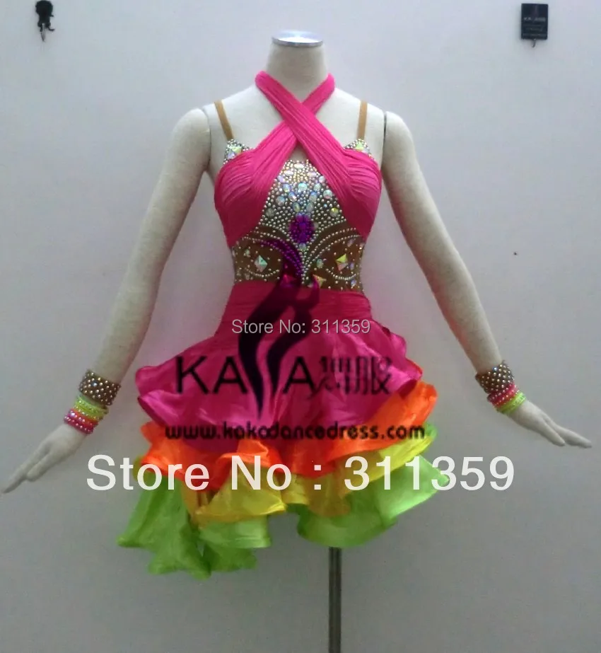 

KAKA-L130398,Women Latin Dance Wear,Girls Salsa Practice Dance Dress Tango Samba Rumba Chacha Dance Dress,Latin Dance Dress