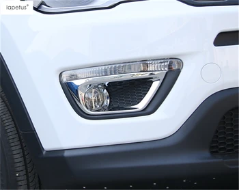 

Lapetus Accessories Fit For Jeep Compass 2017 - 2020 ABS Car Front Head Fog Lights Foglight Lamp Frame Molding Cover Kit Trim